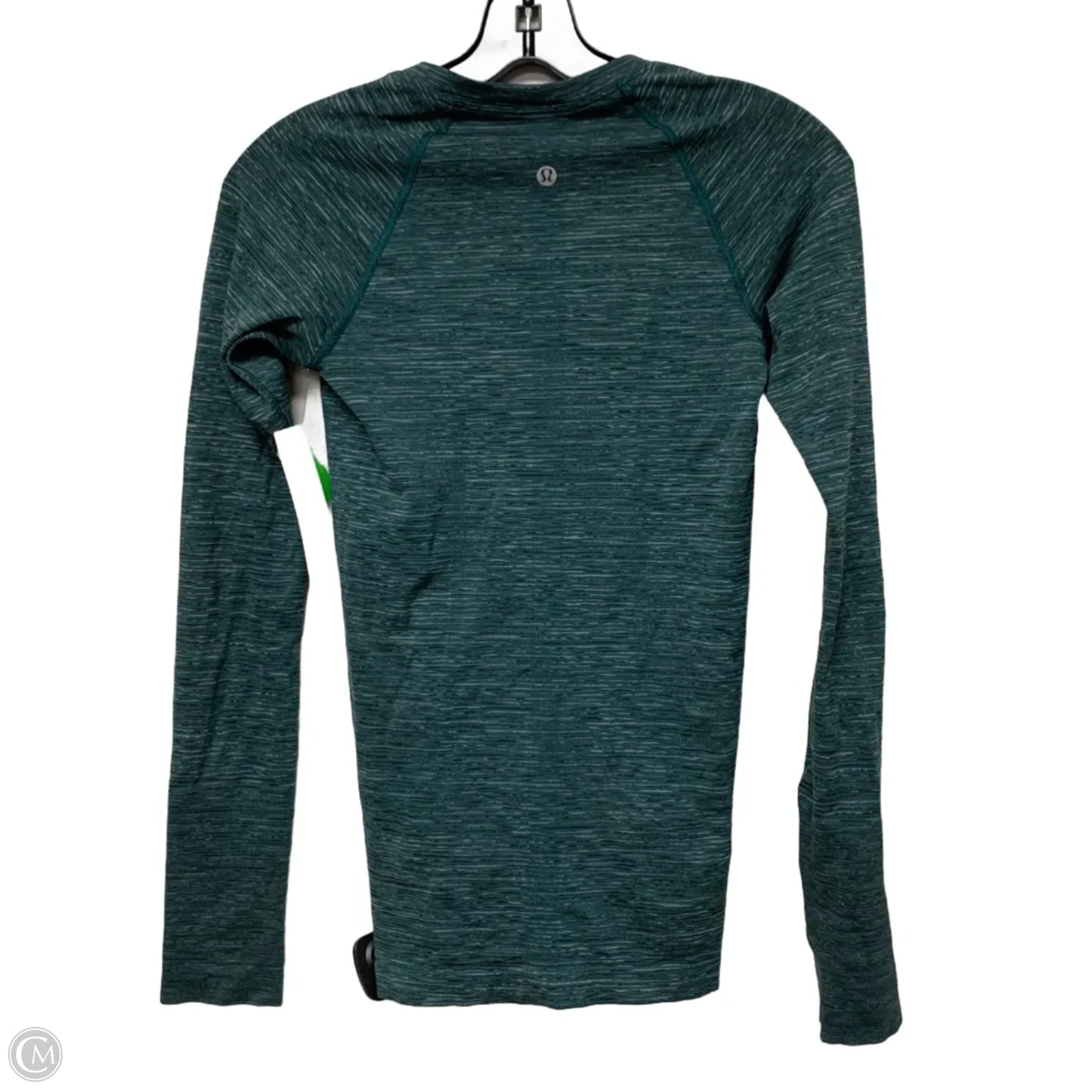 Athletic Top Long Sleeve Crewneck By Lululemon In Green & Grey, Size: S
