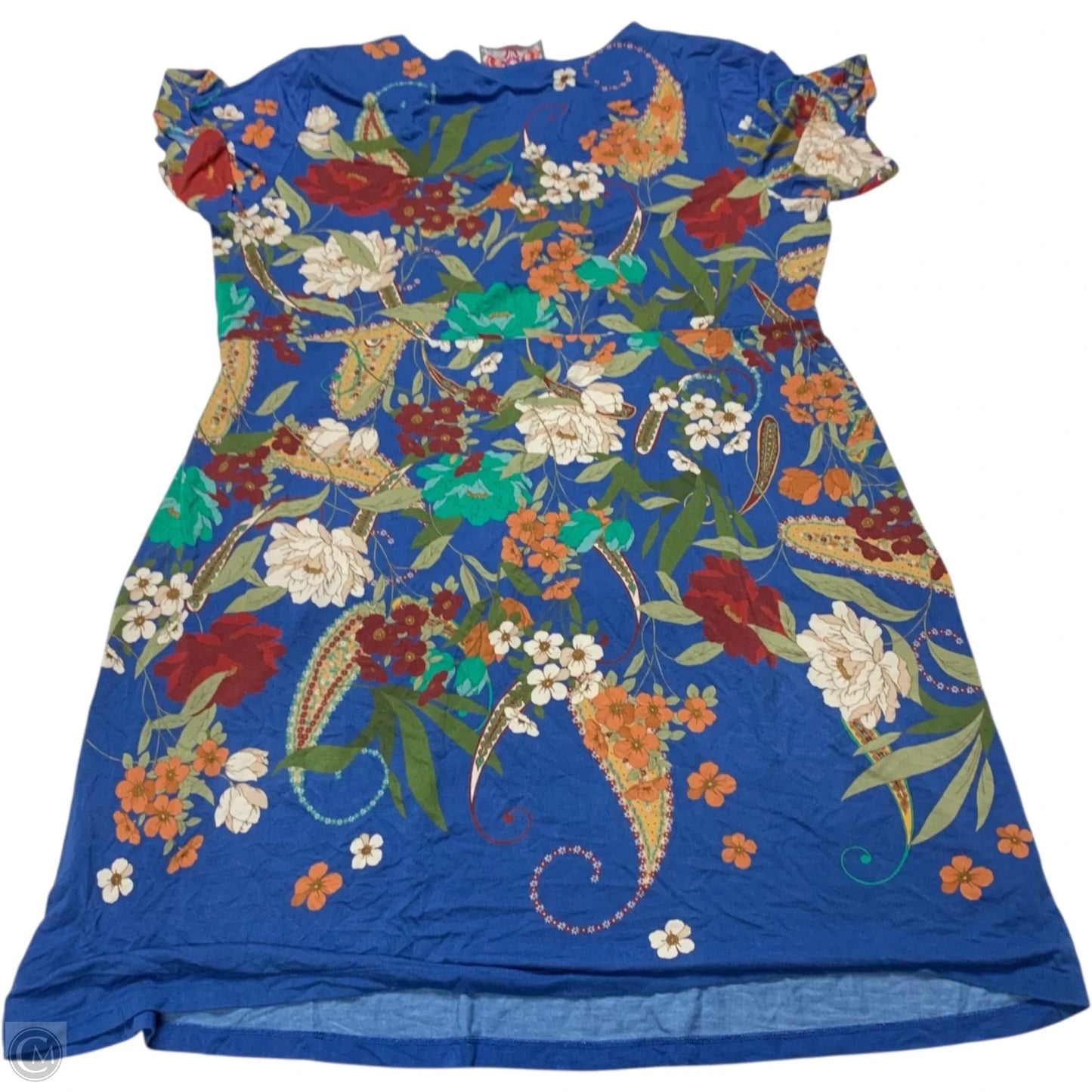 Dress Designer By Johnny Was In Blue, Size: L