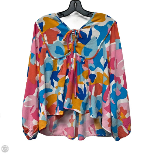 Top Long Sleeve By Michelle Mcdowell In Multi-colored, Size: L