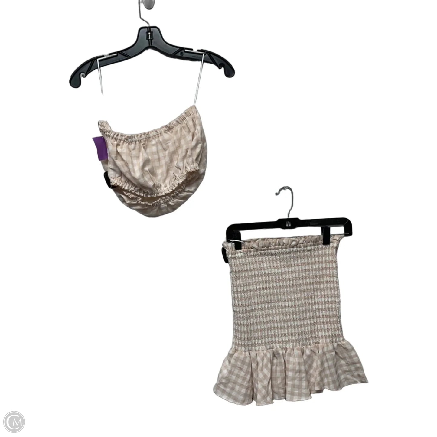 Skirt Set 2pc By Mable In Tan & White, Size: S