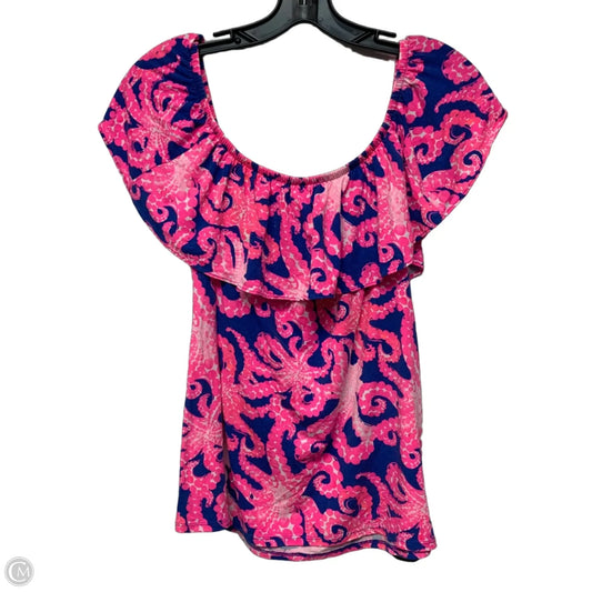 Top Sleeveless Designer By Lilly Pulitzer In Blue & Pink, Size: L
