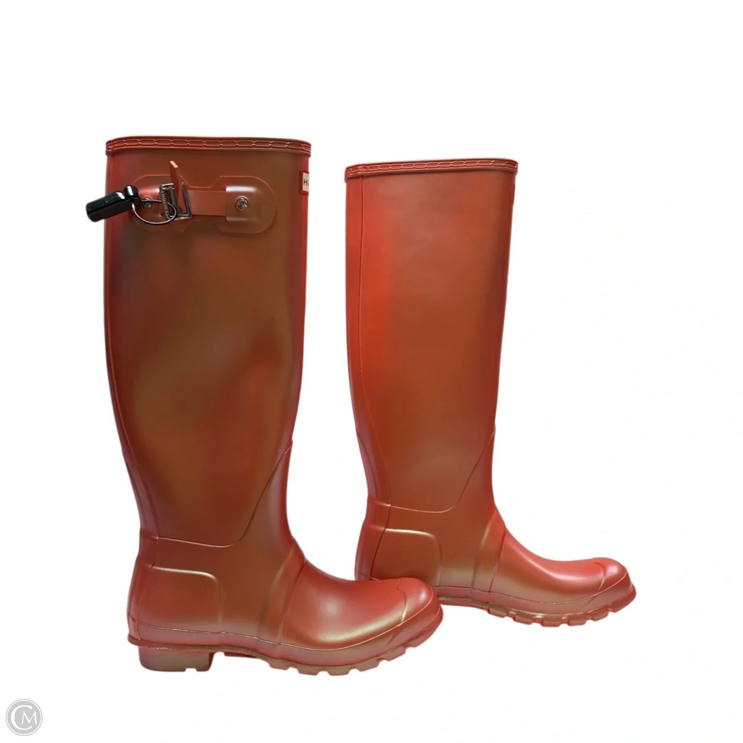 Boots Designer By Hunter In Orange, Size: 8