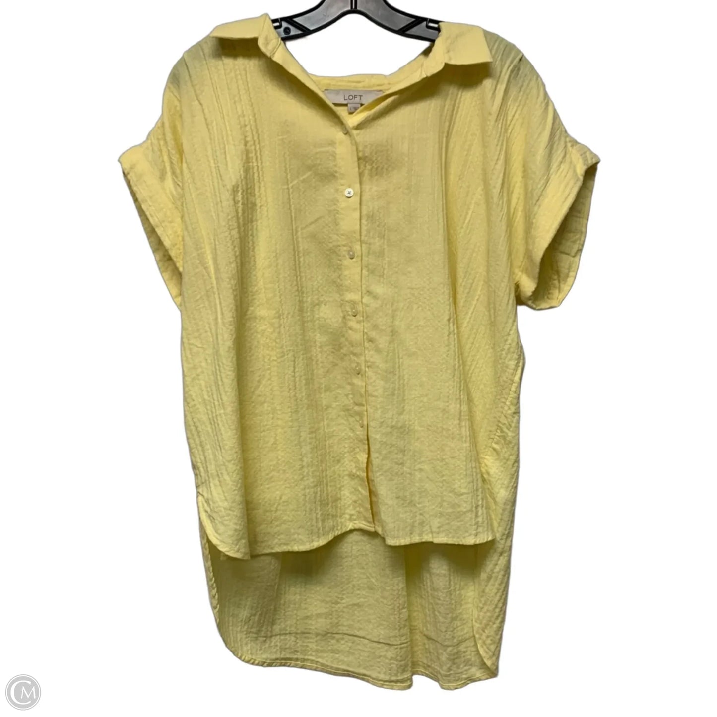 Top Short Sleeve By Loft In Yellow, Size: L