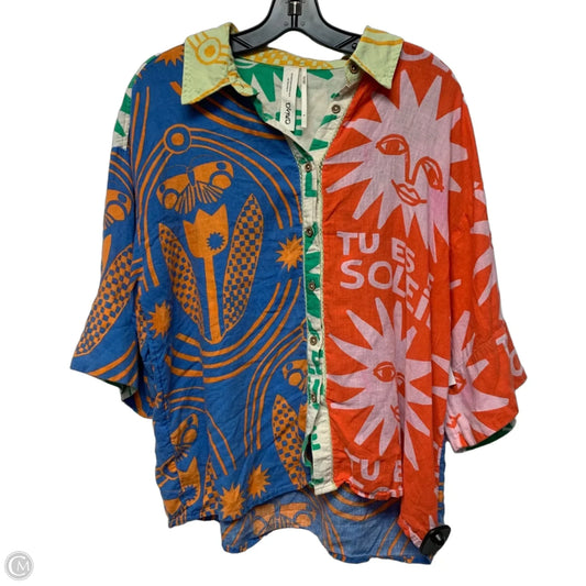 Top Short Sleeve By Anisa For Anthropologie In Multi-colored, Size: S