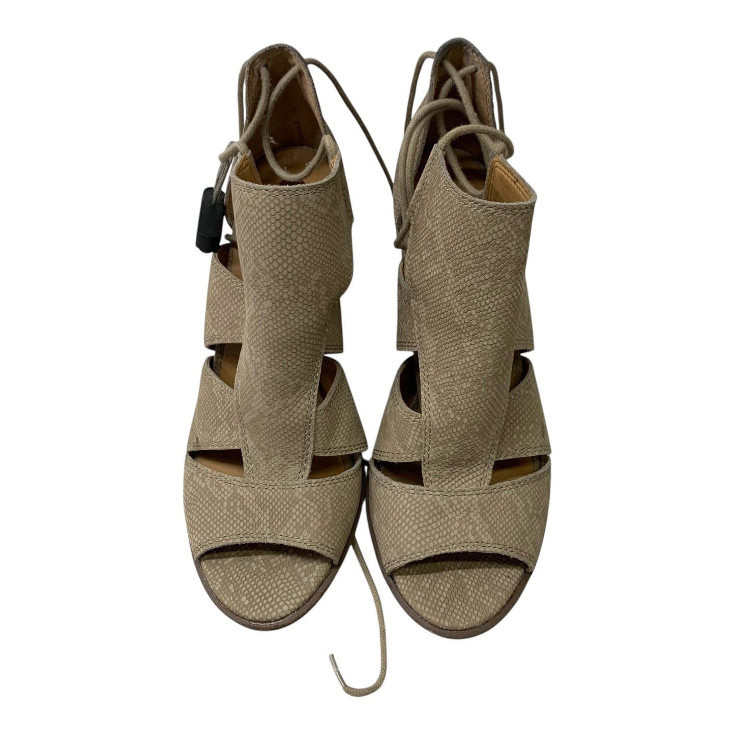 Sandals Heels Block By Lucky Brand In Tan, Size: 10