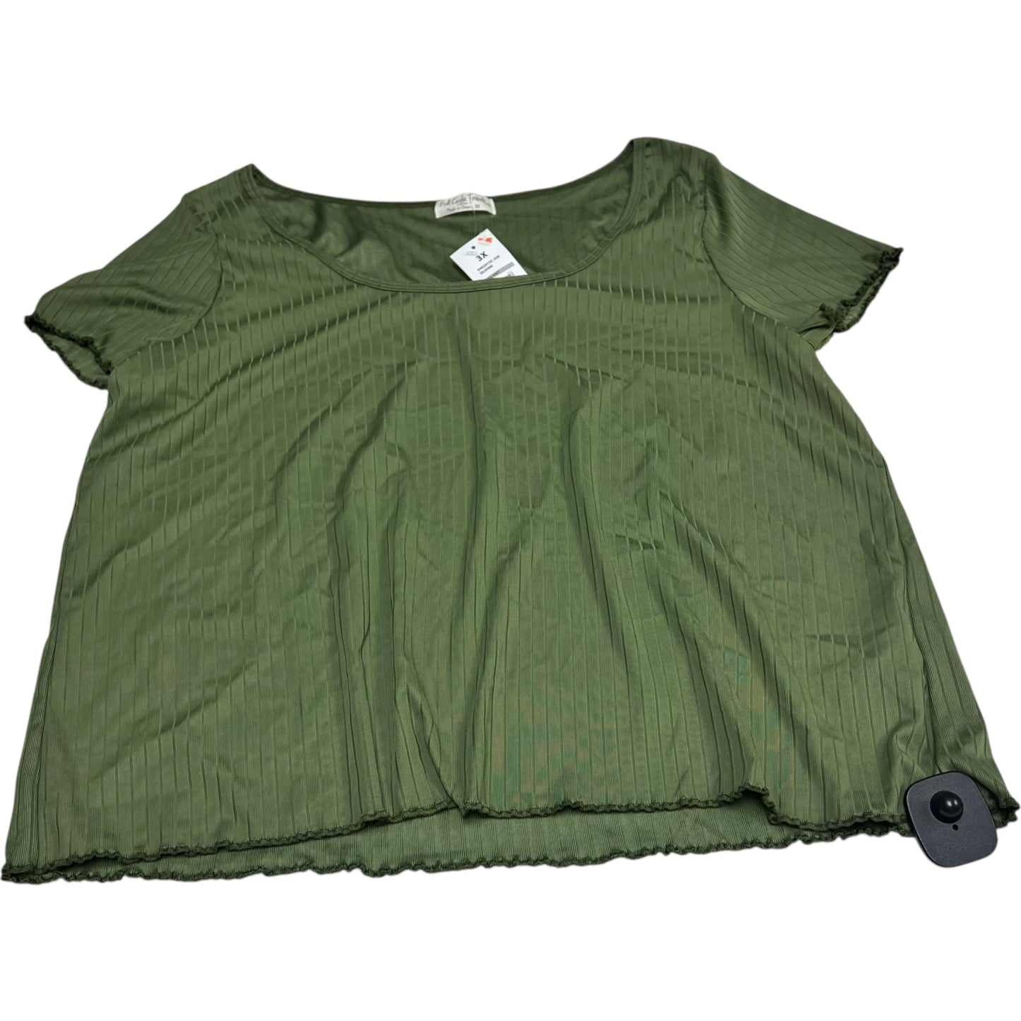 Top Short Sleeve Basic By Full Circle Trends In Green, Size: 3x