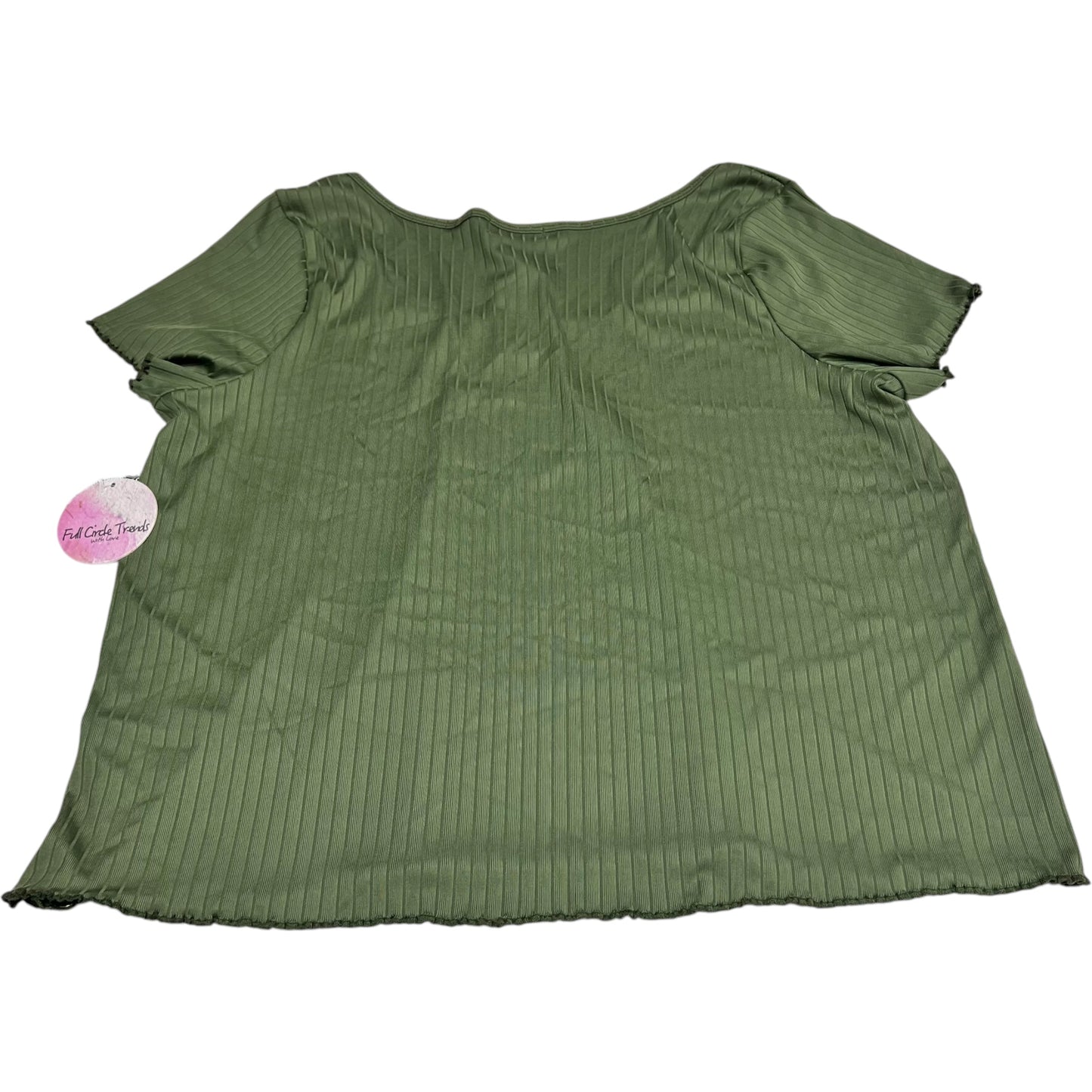 Top Short Sleeve Basic By Full Circle Trends In Green, Size: 3x