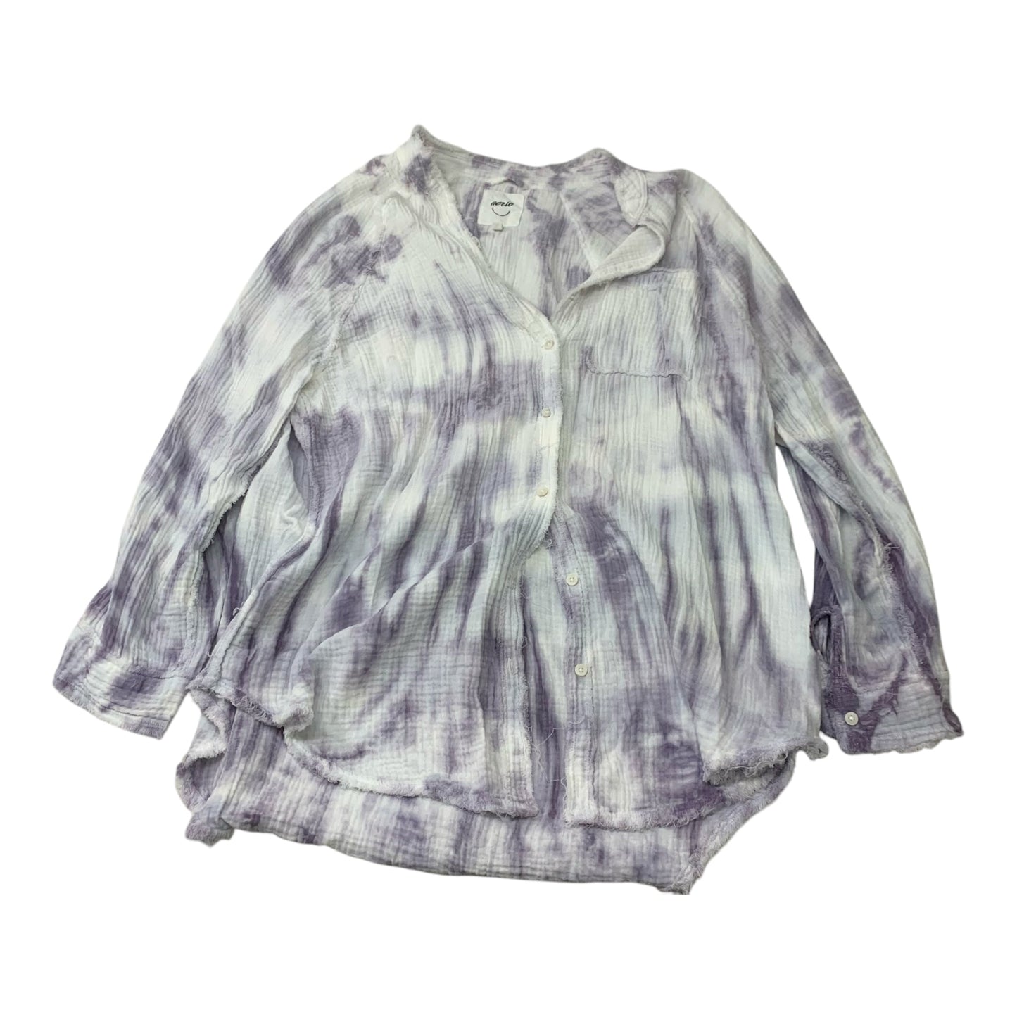 Top Long Sleeve By Aerie In Purple & White, Size: Xs