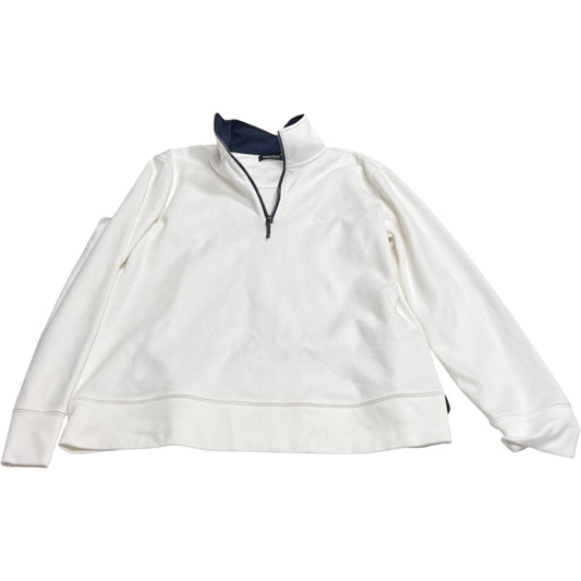 Athletic Top Long Sleeve Collar By Nautica In White, Size: L