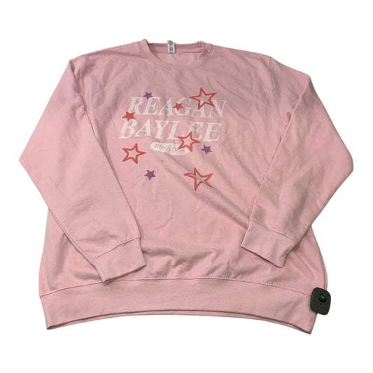 Sweatshirt Crewneck By Just Hoods In Pink, Size: 1x