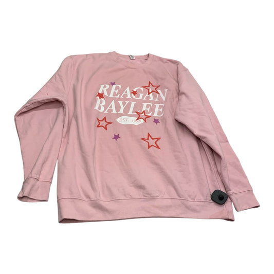 Sweatshirt Crewneck By Just Hoods In Pink, Size: 1x