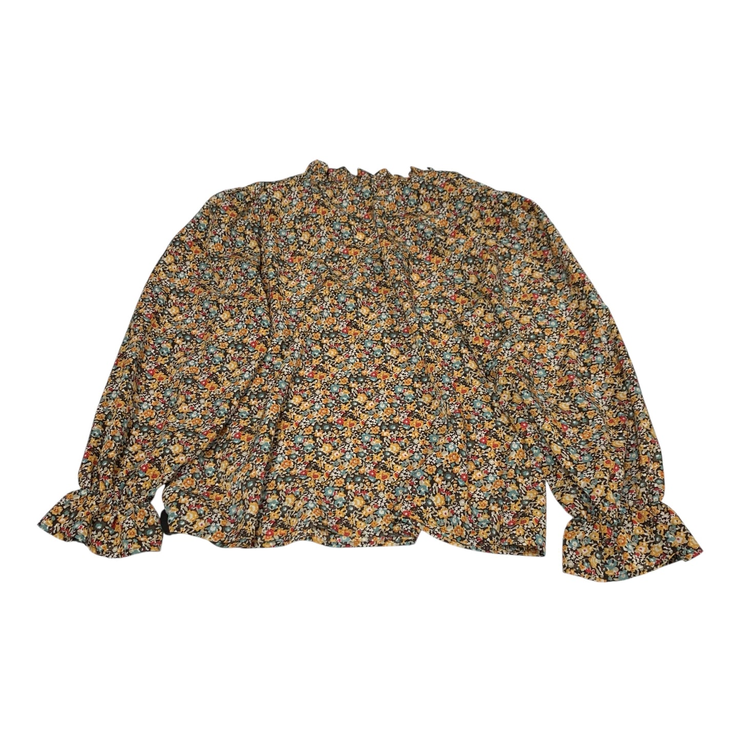 Blouse Long Sleeve By Shein In Floral Print, Size: 2x