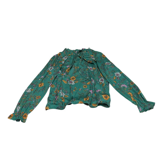 Blouse Long Sleeve By Clothes Mentor In Green, Size: S