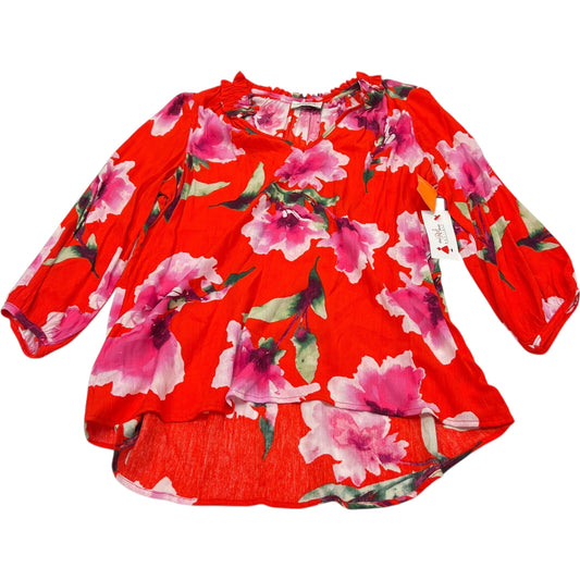 Top Long Sleeve By Clothes Mentor In Red, Size: L