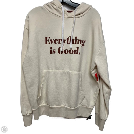 Sweatshirt Hoodie By Demin and Flower In Cream, Size: L