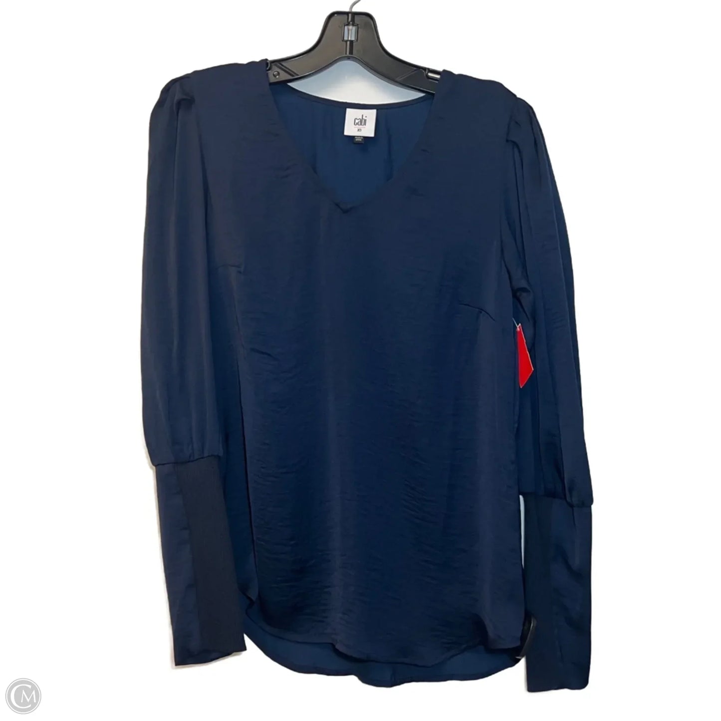 Blouse Long Sleeve By Cabi In Navy, Size: Xs