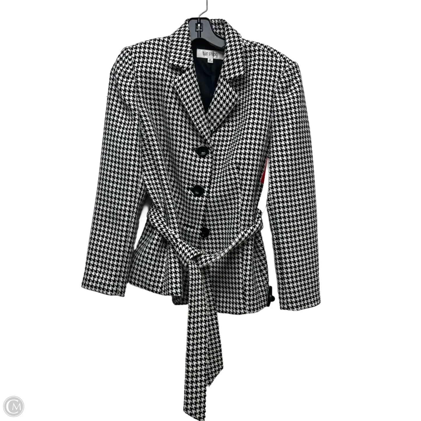 Coat Peacoat By Suit Studio In Black & White, Size: Mp