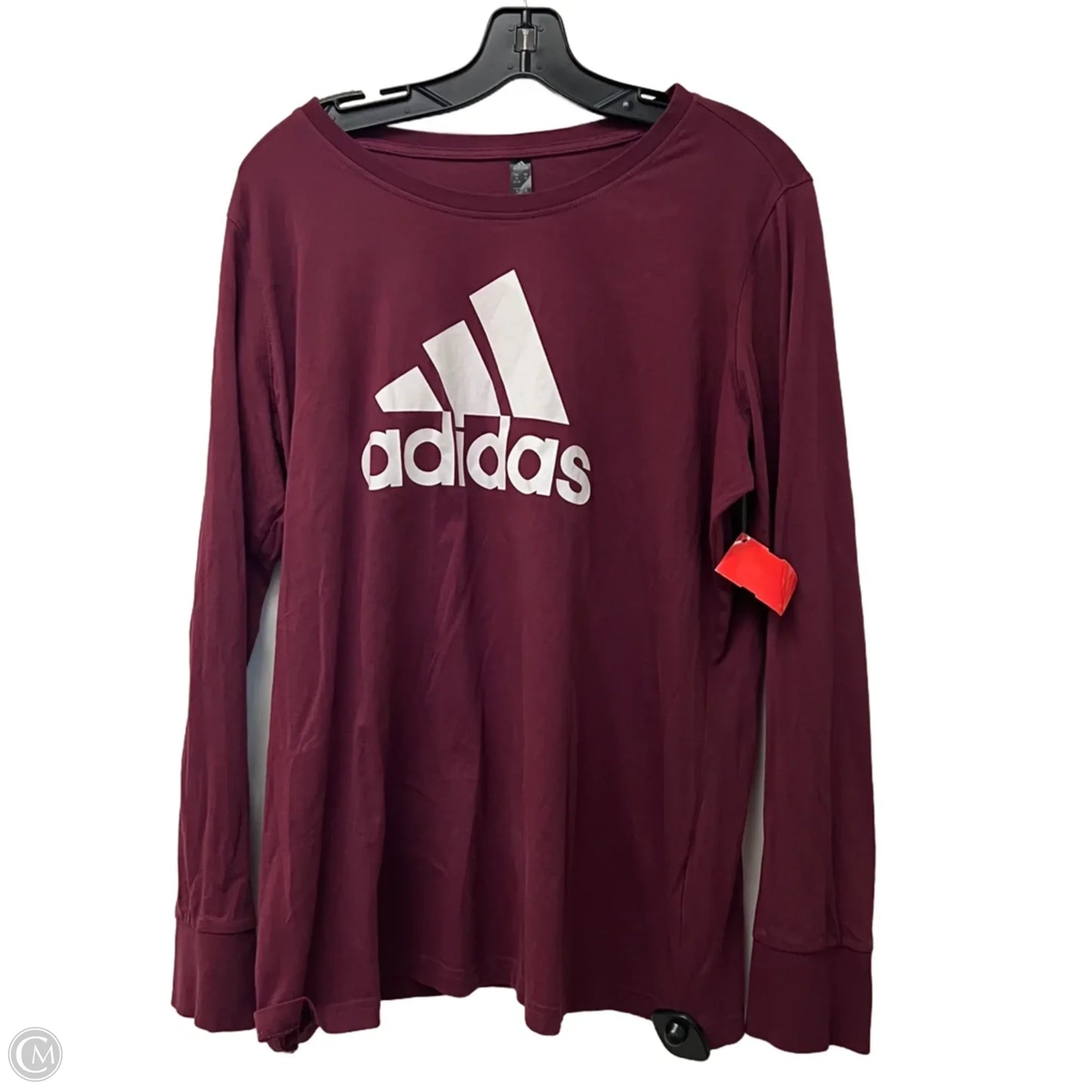 Athletic Top Long Sleeve Collar By Adidas In Red, Size: 2x