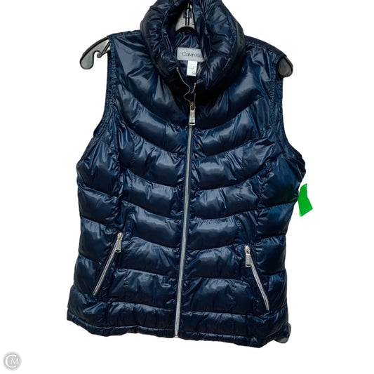 Vest Puffer & Quilted By Calvin Klein In Navy, Size: M