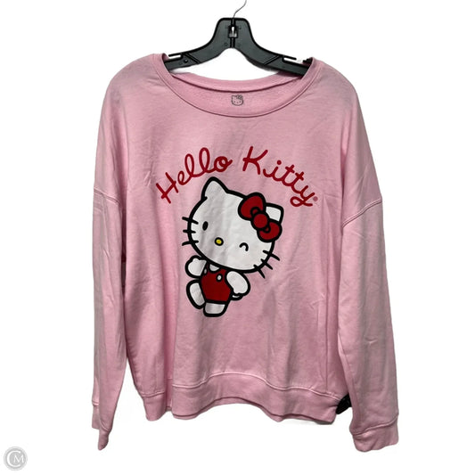 Sweatshirt Crewneck By Hello Kitty In Pink, Size: Xl