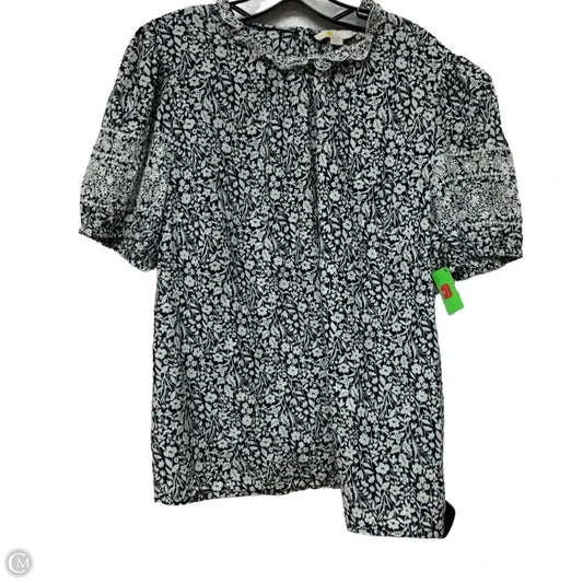 Top Short Sleeve By Boden In Black & Grey, Size: Xl