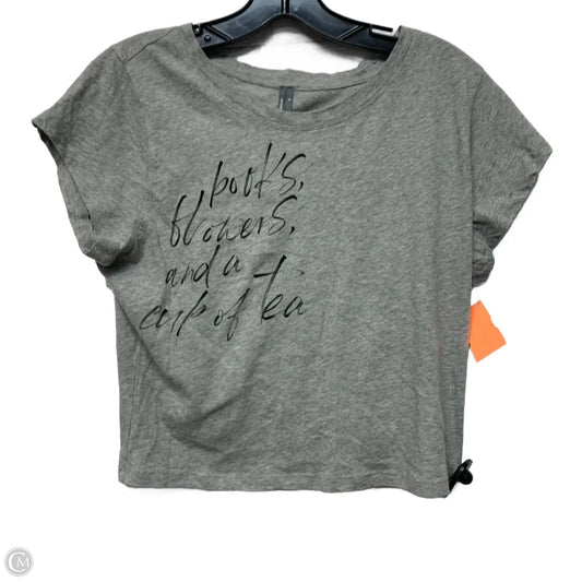 Top Short Sleeve By Anthropologie In Grey, Size: M