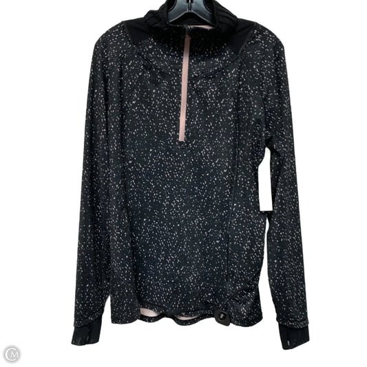 Athletic Top Long Sleeve Collar By Lululemon In Black, Size: L