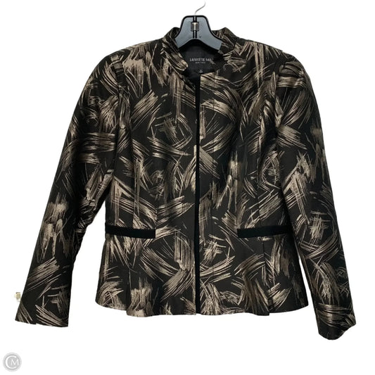 Blazer Designer By Lafayette 148 In Black & Brown, Size: S