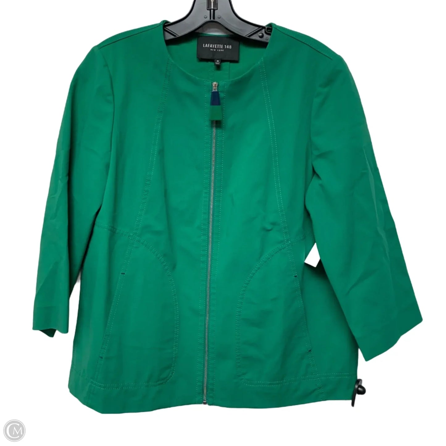 Jacket Designer By Lafayette 148 In Green, Size: M