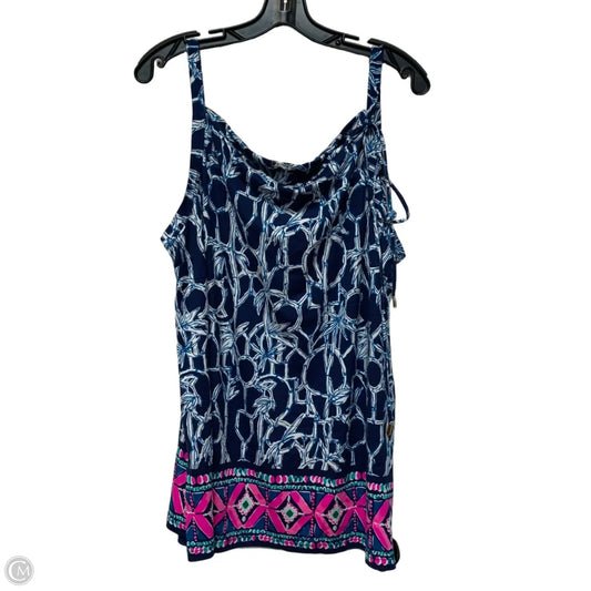 Top Sleeveless Designer By Lilly Pulitzer In Blue & White, Size: Xl