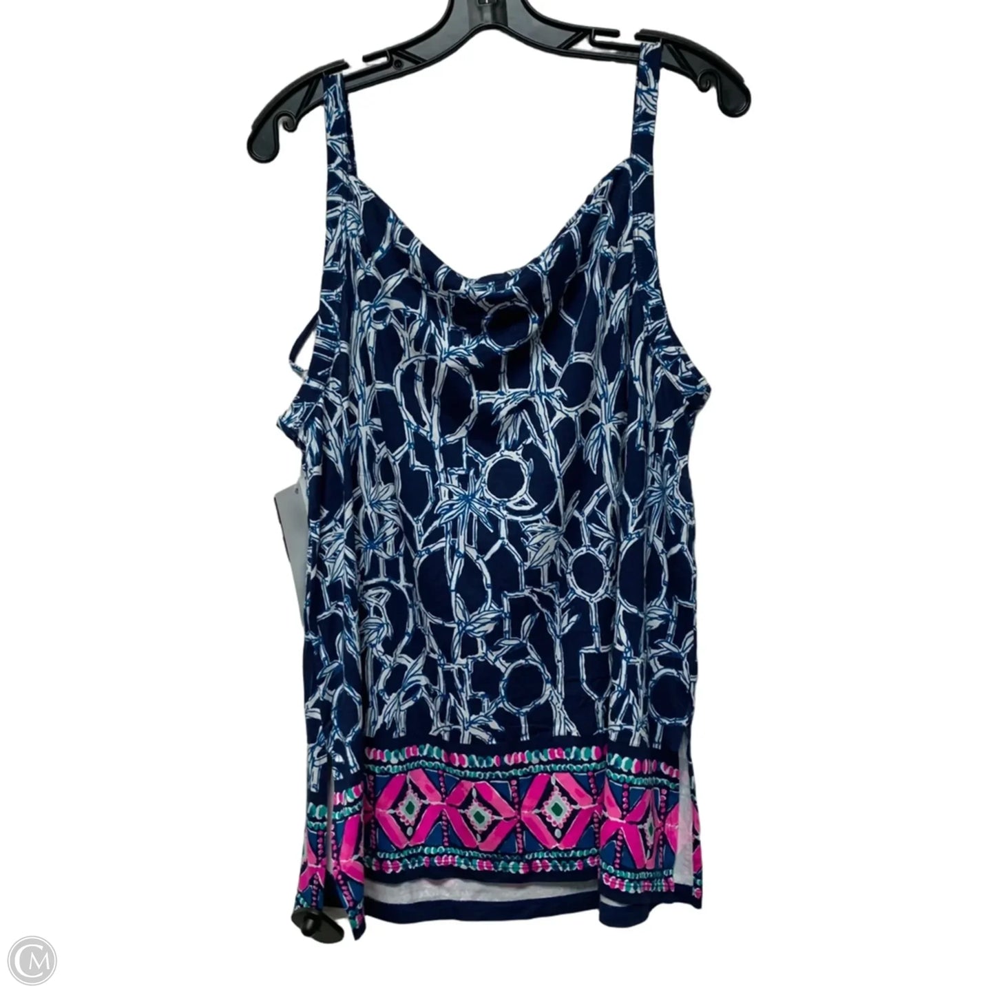 Top Sleeveless Designer By Lilly Pulitzer In Blue & White, Size: Xl