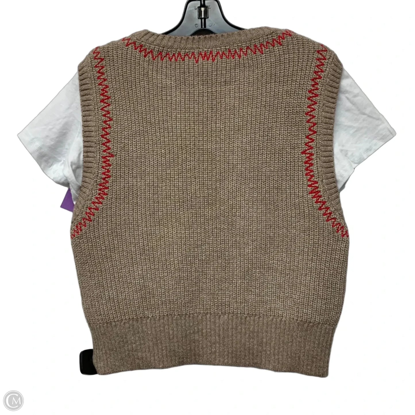 Top Short Sleeve By Pilcro In Brown & White, Size: S