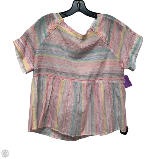 Top Short Sleeve By Anthropologie In Multi-colored, Size: S