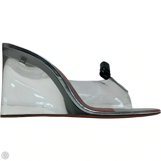 Sandals Heels Wedge By Amina Muaddi In Clear, Size: 10