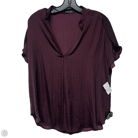 Blouse Short Sleeve By Fabrik In Purple, Size: M