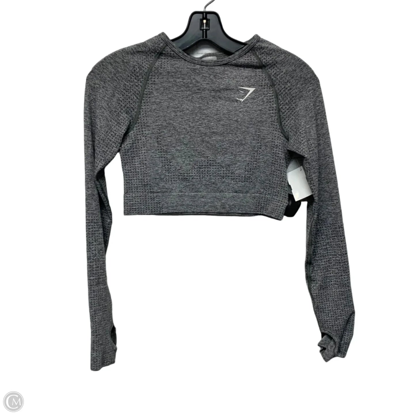 Athletic Top Long Sleeve Crewneck By Gym Shark In Grey, Size: S