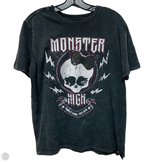 Top Short Sleeve By Monster High In Grey, Size: L