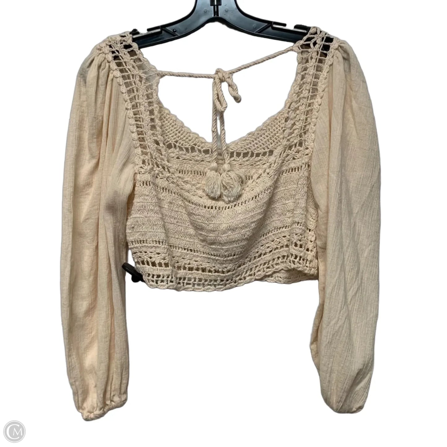 Top Long Sleeve By Free People In Cream, Size: S