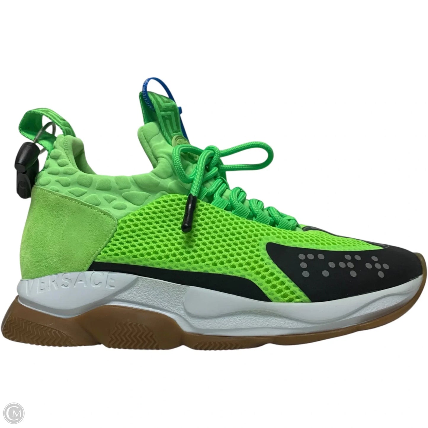Shoes Luxury Designer By Versace In Green, Size: 11