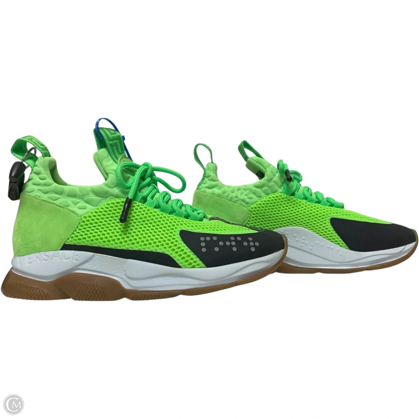 Shoes Luxury Designer By Versace In Green, Size: 11
