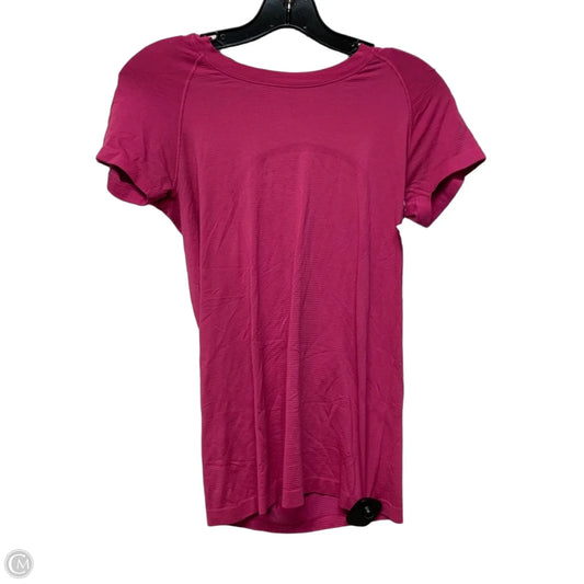 Athletic Top Short Sleeve By Lululemon In Pink, Size: S