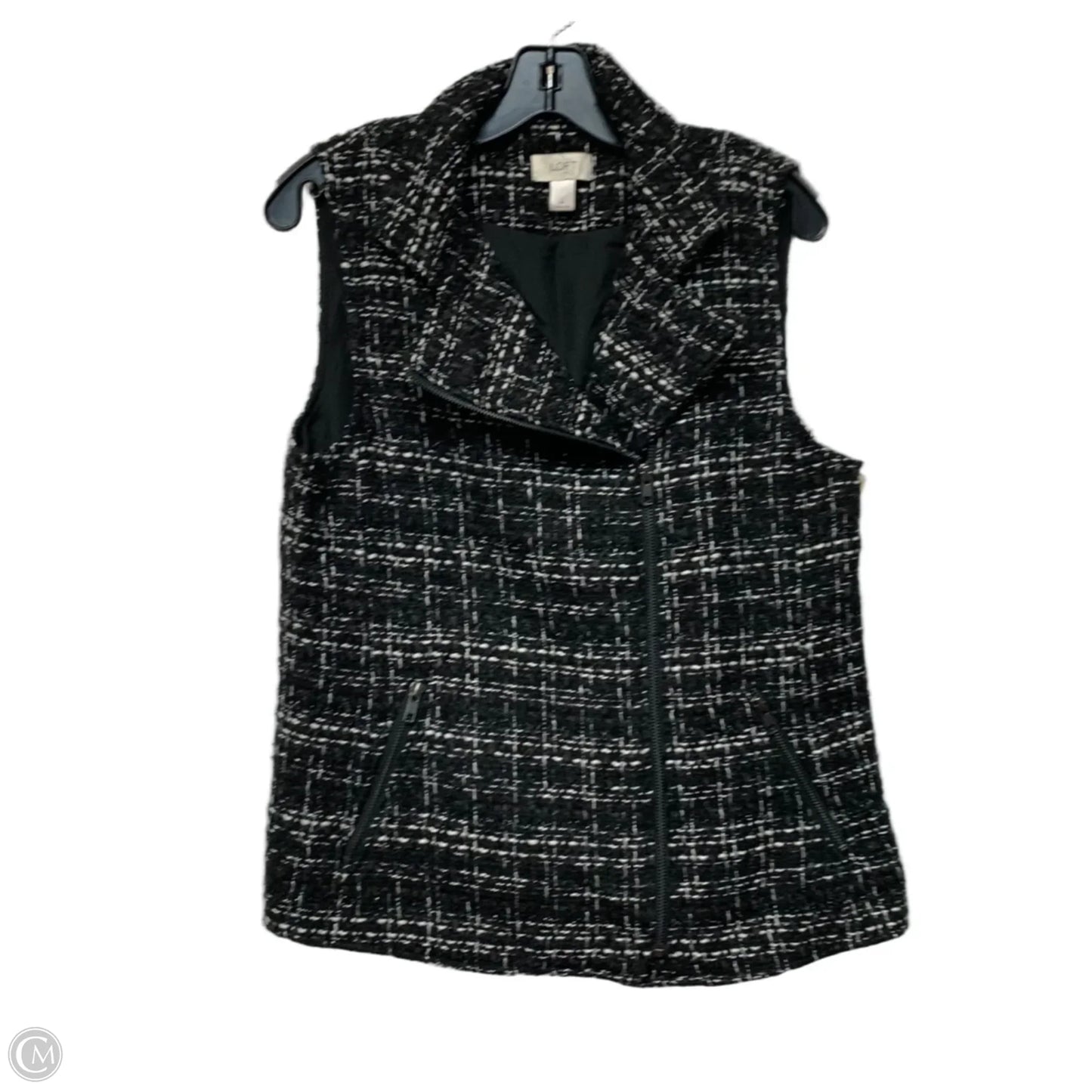 Vest Other By Loft In Black & White, Size: M