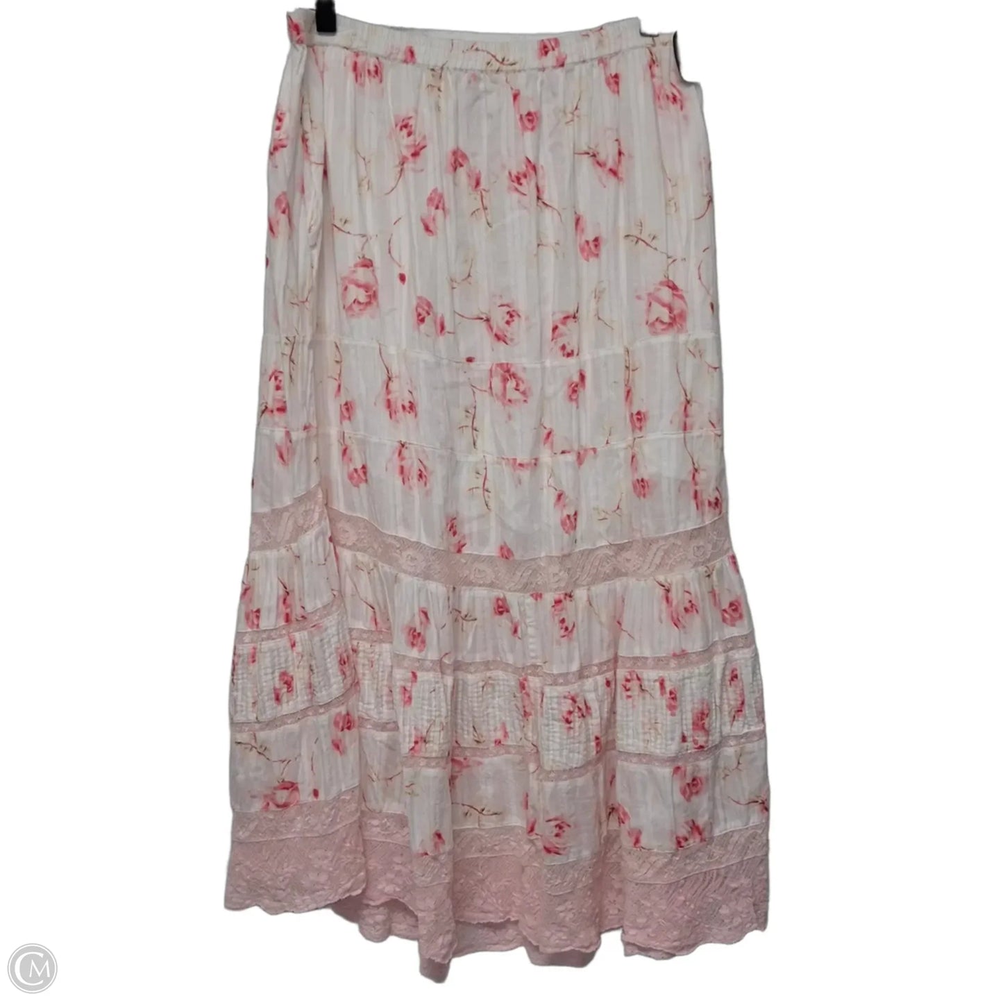 Skirt Maxi By Loveshackfancy In Pink & White, Size: Xl