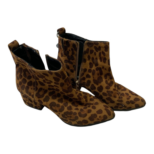 Boots Ankle Heels By A New Day In Animal Print, Size: Small