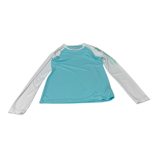 Athletic Top Long Sleeve Crewneck By Columbia In Blue & White, Size: S