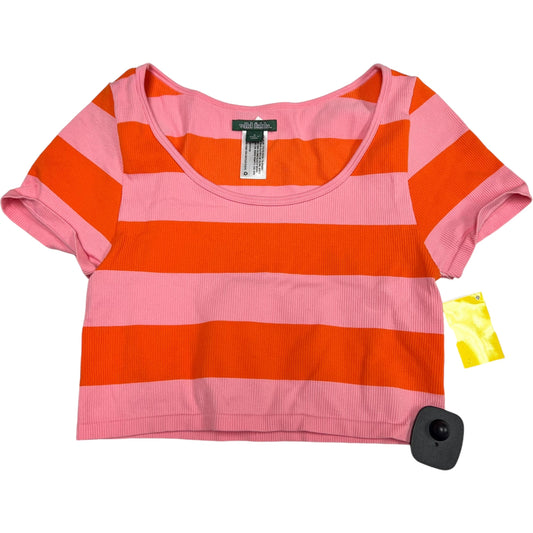 Top Short Sleeve By Wild Fable In Orange & Pink, Size: S