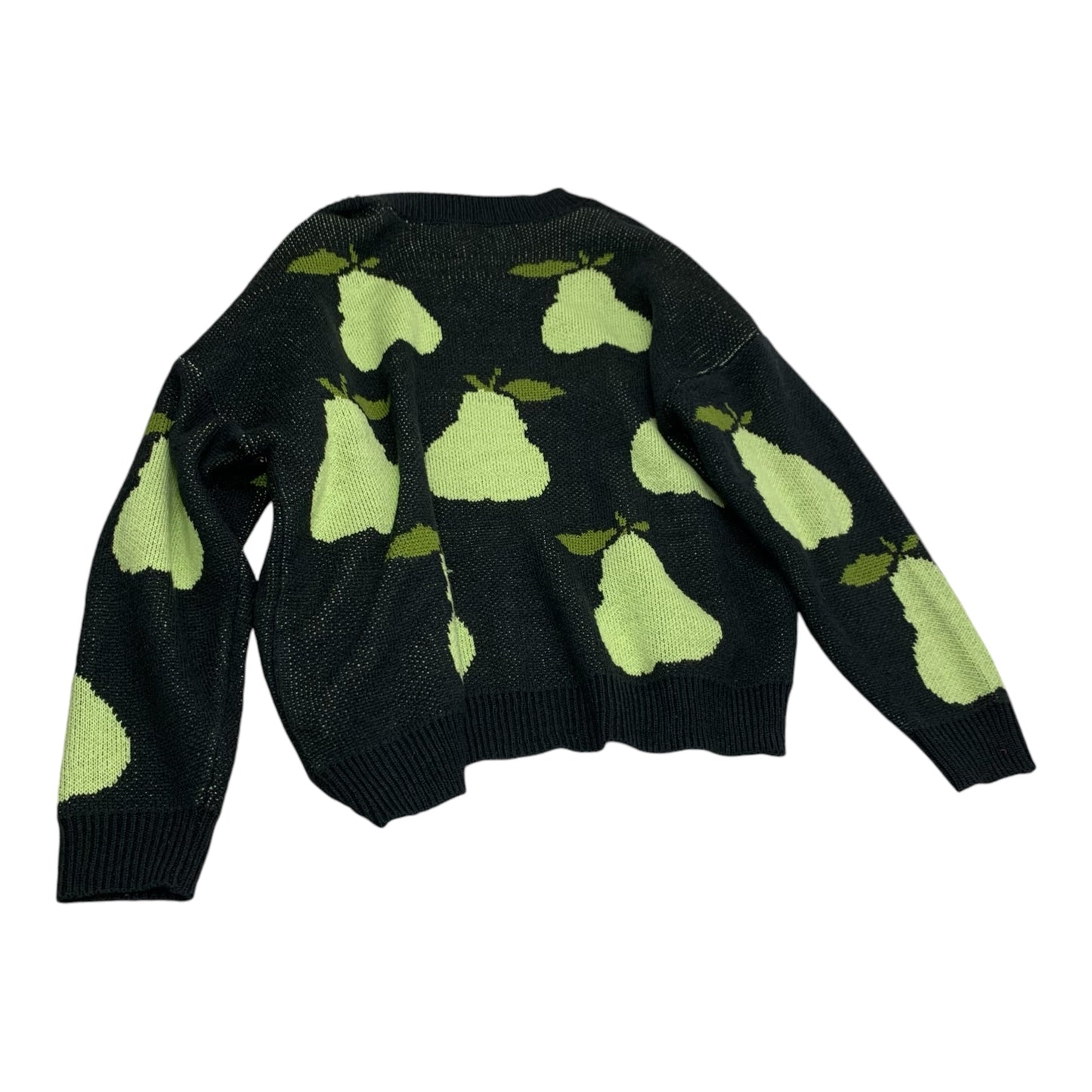 Sweater Cardigan By Forever 21 In Black & Green, Size: M