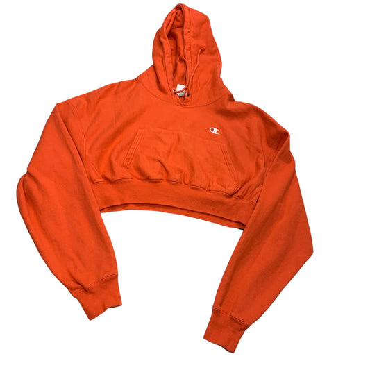 Sweatshirt Hoodie By Champion In Orange, Size: L