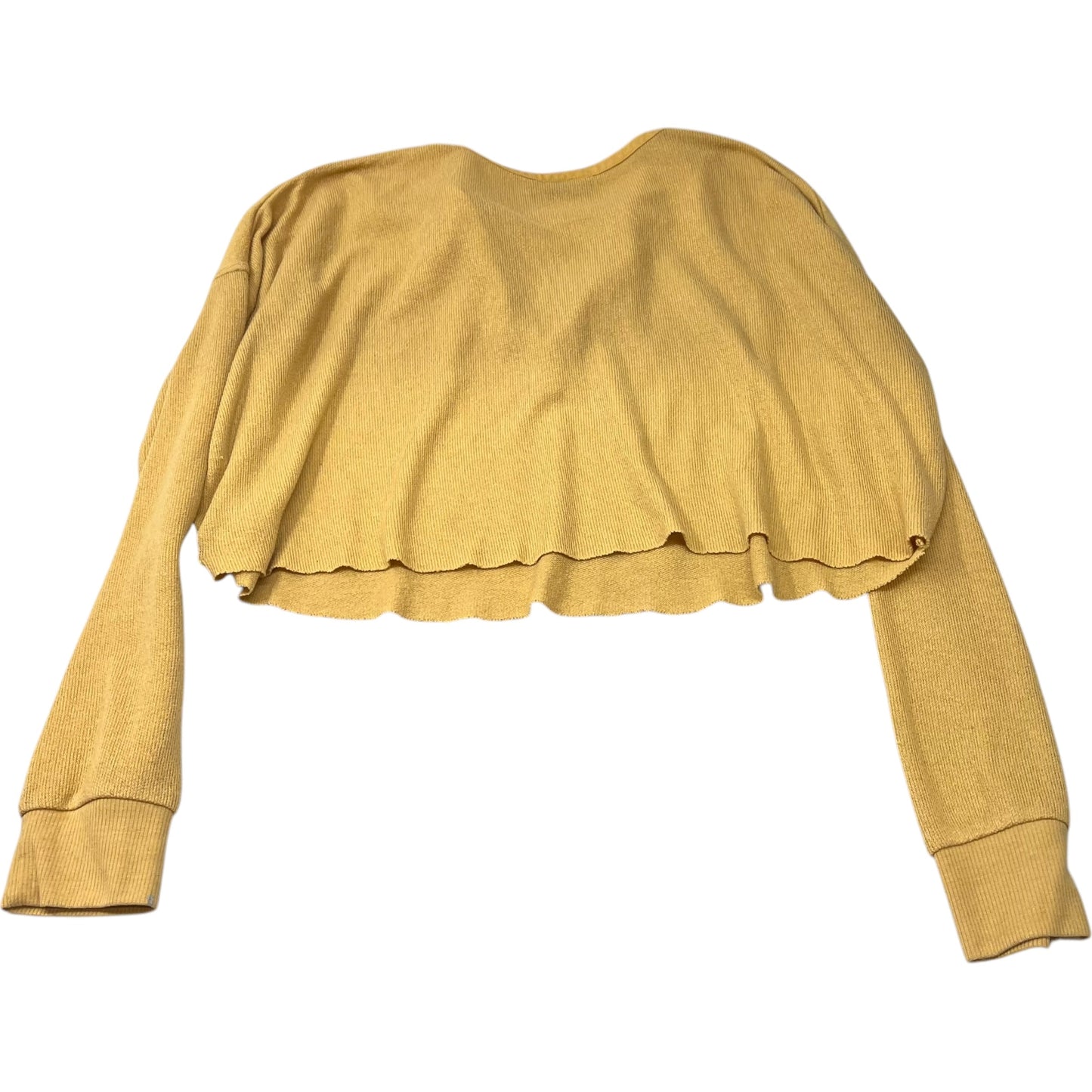 Top Long Sleeve Basic By Urban Outfitters In Yellow, Size: L