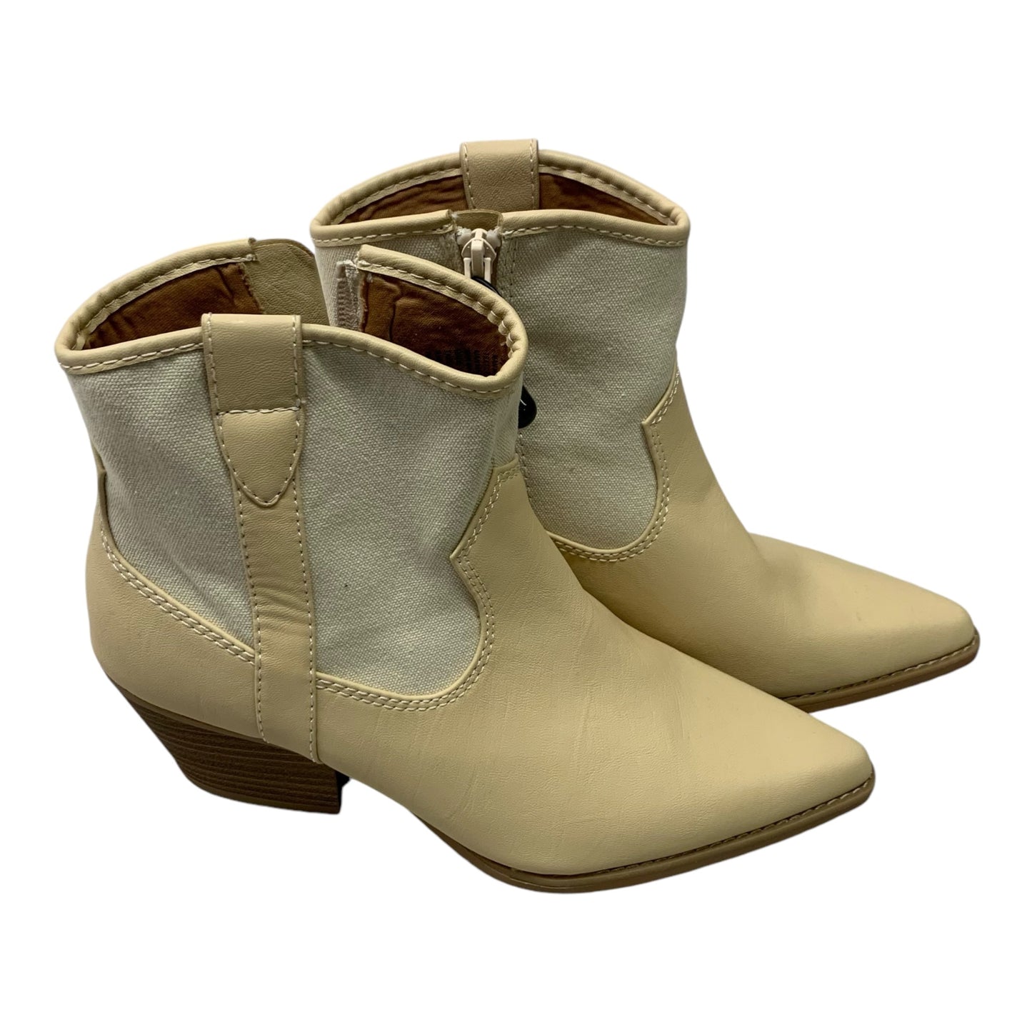 Boots Ankle Heels By Universal Thread In Cream, Size: 9.5